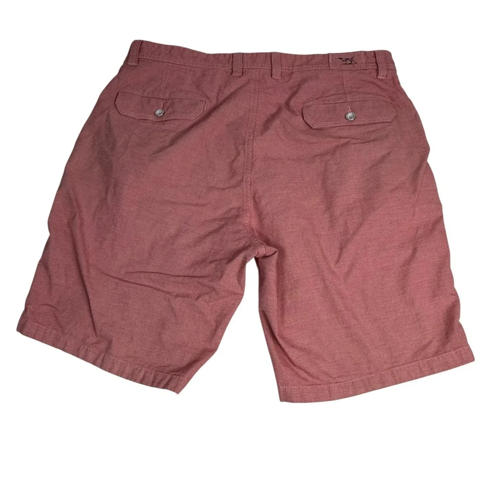 Rodd & Gunn Mens Original Fit‎ Chino Shorts Salmon Pink Size 35 Textured Cotton